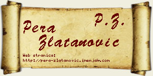 Pera Zlatanović vizit kartica